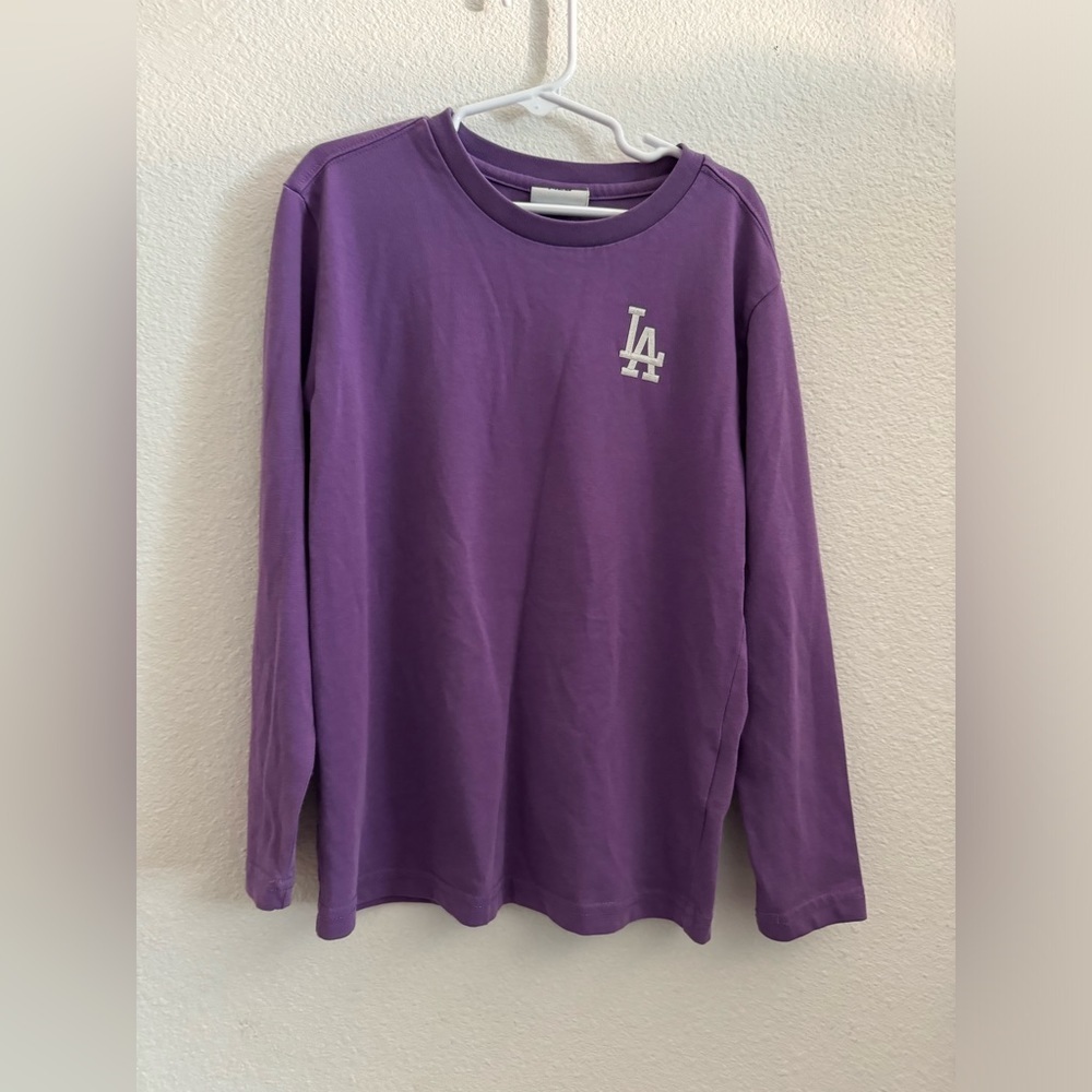 Kids purple Dodger long sleeve Shirts